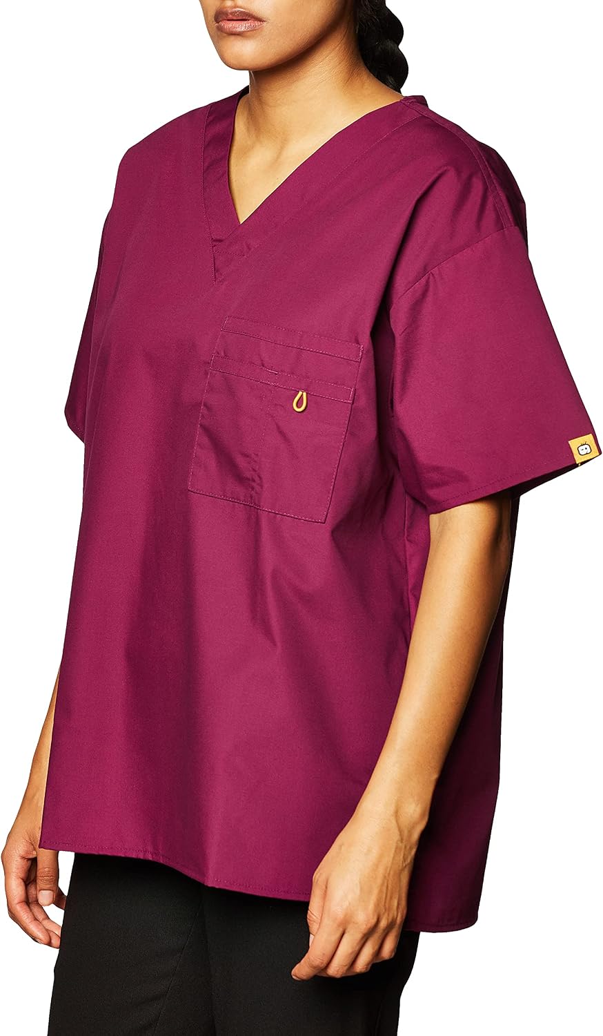 WonderWink The Alpha Unisex V-Neck Scrub Top, Wine, Small