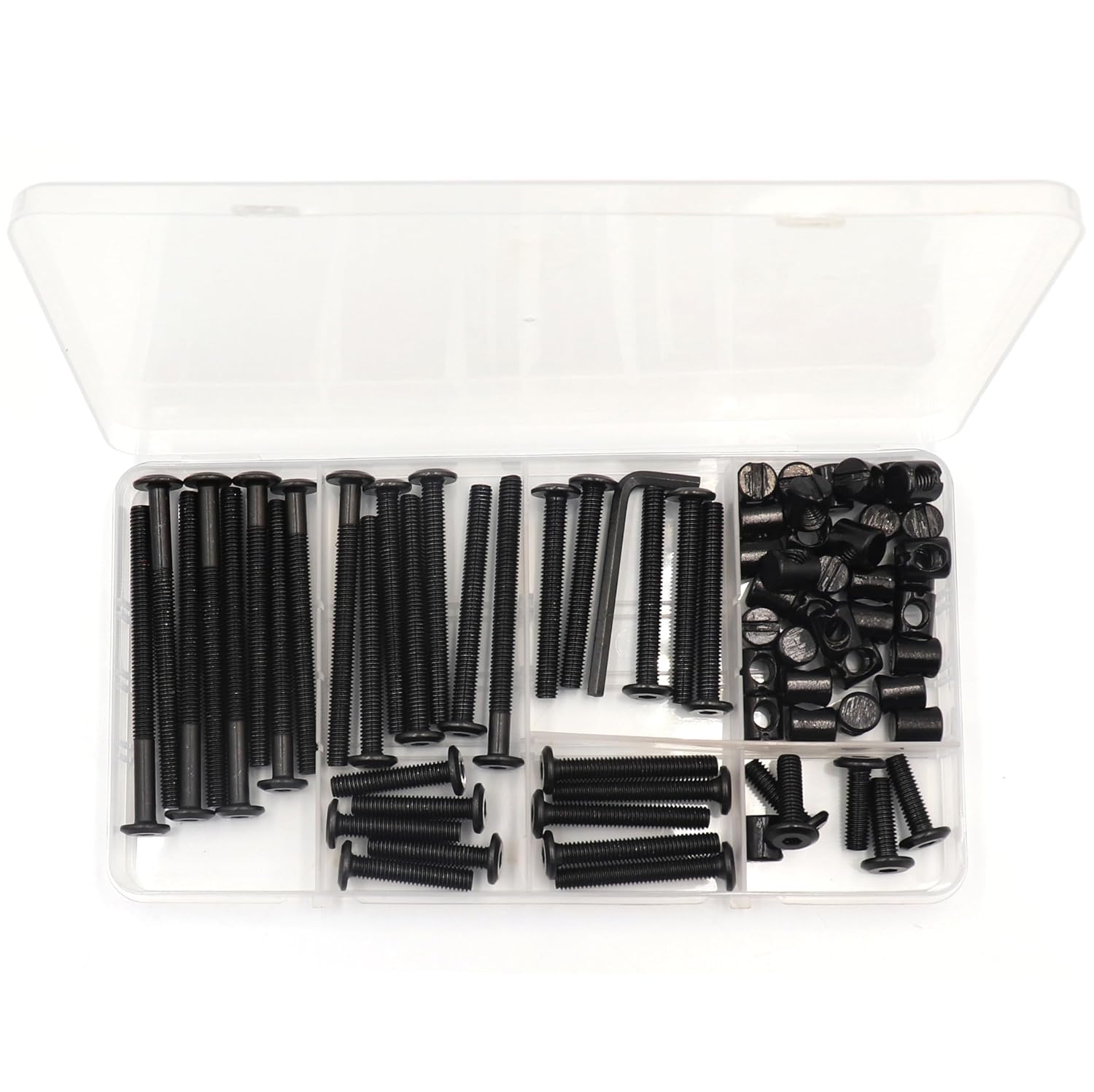 Crib Screws,Bed Frame Bolts and Nuts Kit, Crib Parts, Bunk Bed Screws, M6 x 20mm - 80mm(7 Sizes) Furniture Barrel