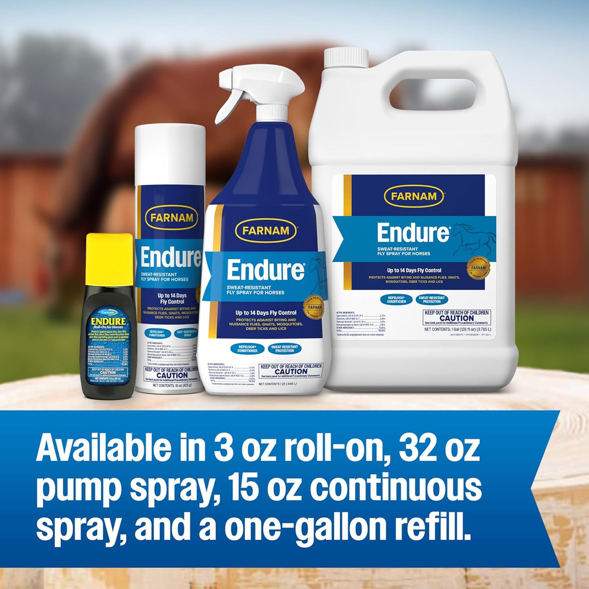 Endure Roll-On Fly Repellent for Horses, for Sensitive Areas, 3 oz