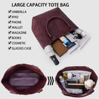 Woven Tote Bag for Women Soft Vegan Leather Large Shoulder Bag
