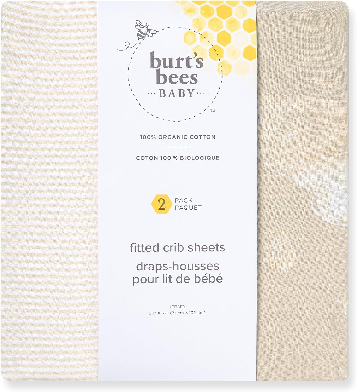 Organic Cotton Fitted Crib Sheet, Breathable Baby Bedding, Infant and Toddler Bed Sheet for Boys and Girls