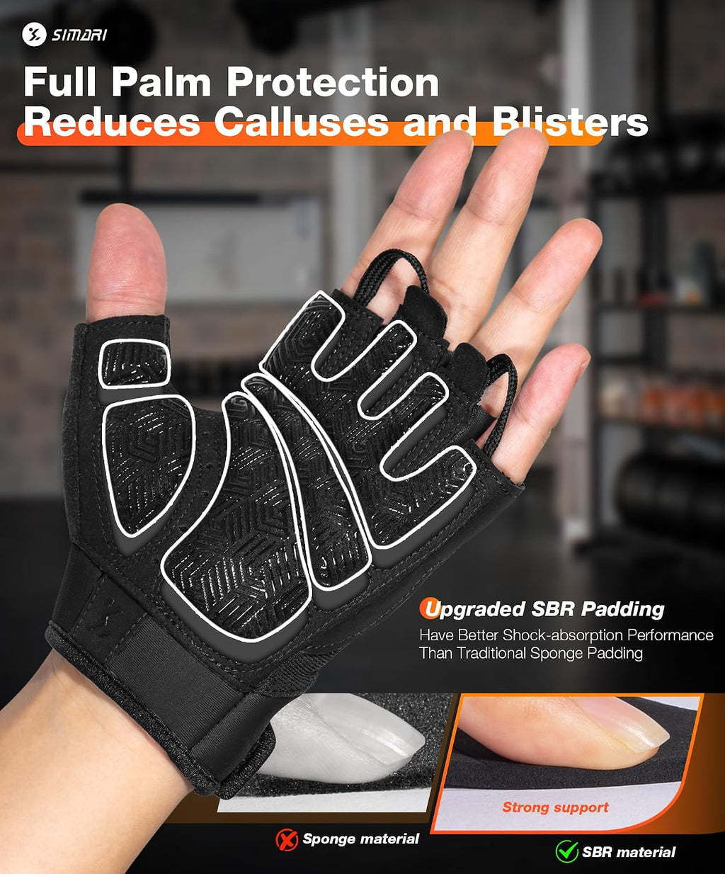 Breathable Workout Gloves with Cushion Pad/Grip/Reduce Calluses, Weight Lifting Gloves for Gym Exercise, Cycling