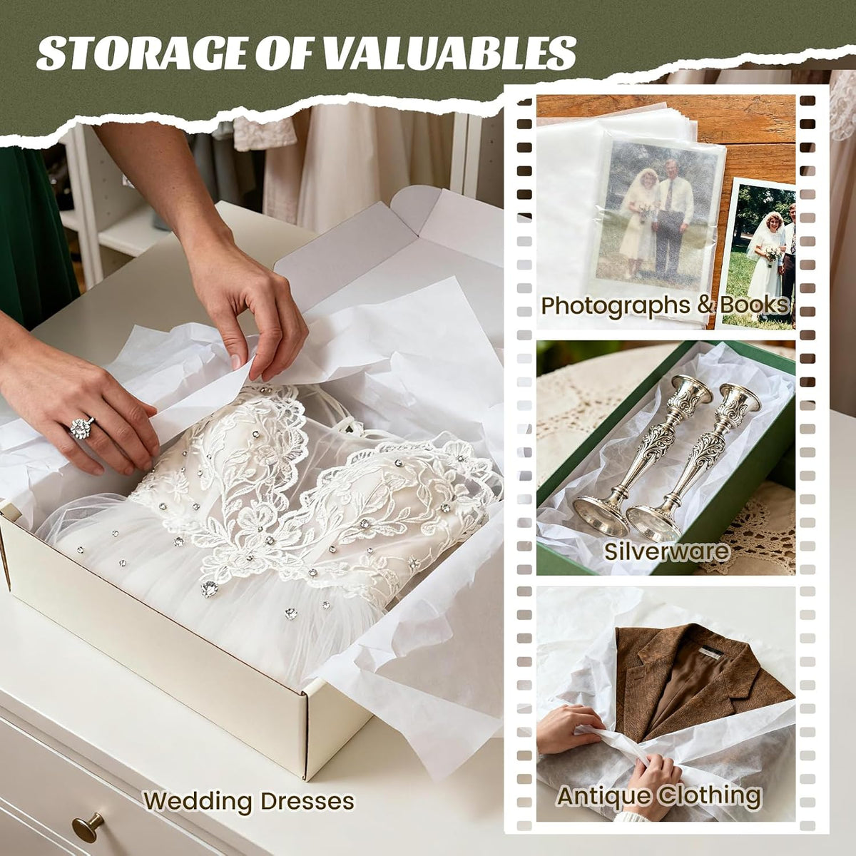 1280 Sheets 20x30 White Tissue Paper Bulk for Packing Moving