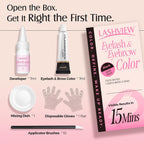 Eyelash and Eyebrow Kit, 2-in-1 Lash and Brow Color Set, Black, Disposable, 7ml