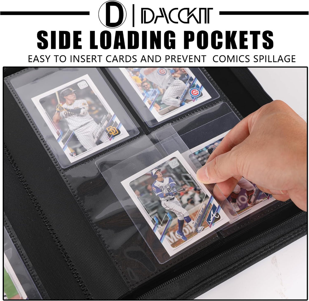 Semi Rigid Card Holder Binder - Fits 240 Cards，Premium 4 Pocket Card Binder Compatible for 3-5/16" x 4-7/8" Semi
