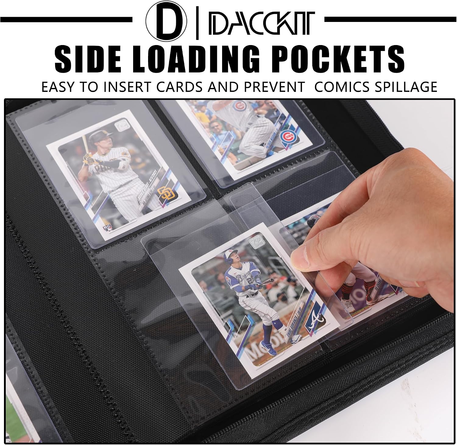 Semi Rigid Card Holder Binder - Fits 240 Cards，Premium 4 Pocket Card Binder Compatible for 3-5/16" x 4-7/8" Semi