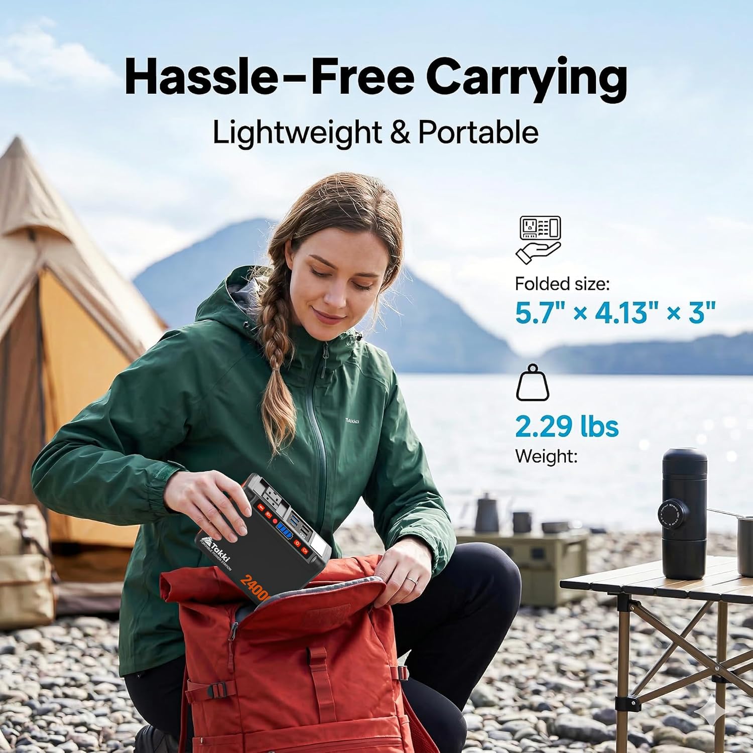 88.8Wh Portable Power Station Peak 120W Lithium Battery Small Generator Power Bank with 110V AC Outlet Battery Backup