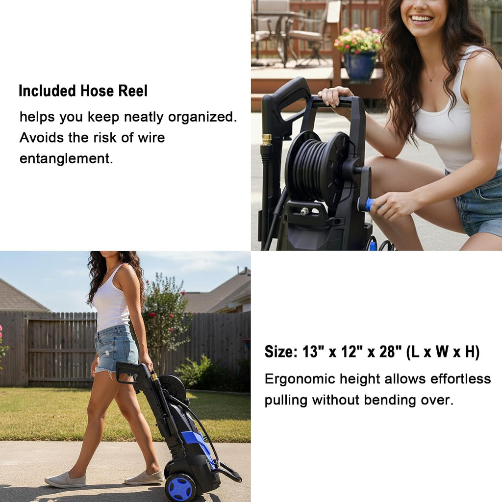 2026Upgraded Pressure Washer 4800PSI w/4 Quick Connect Nozzles, Inlet Hose & Filter&500ML Soap Tank, High Cleaning
