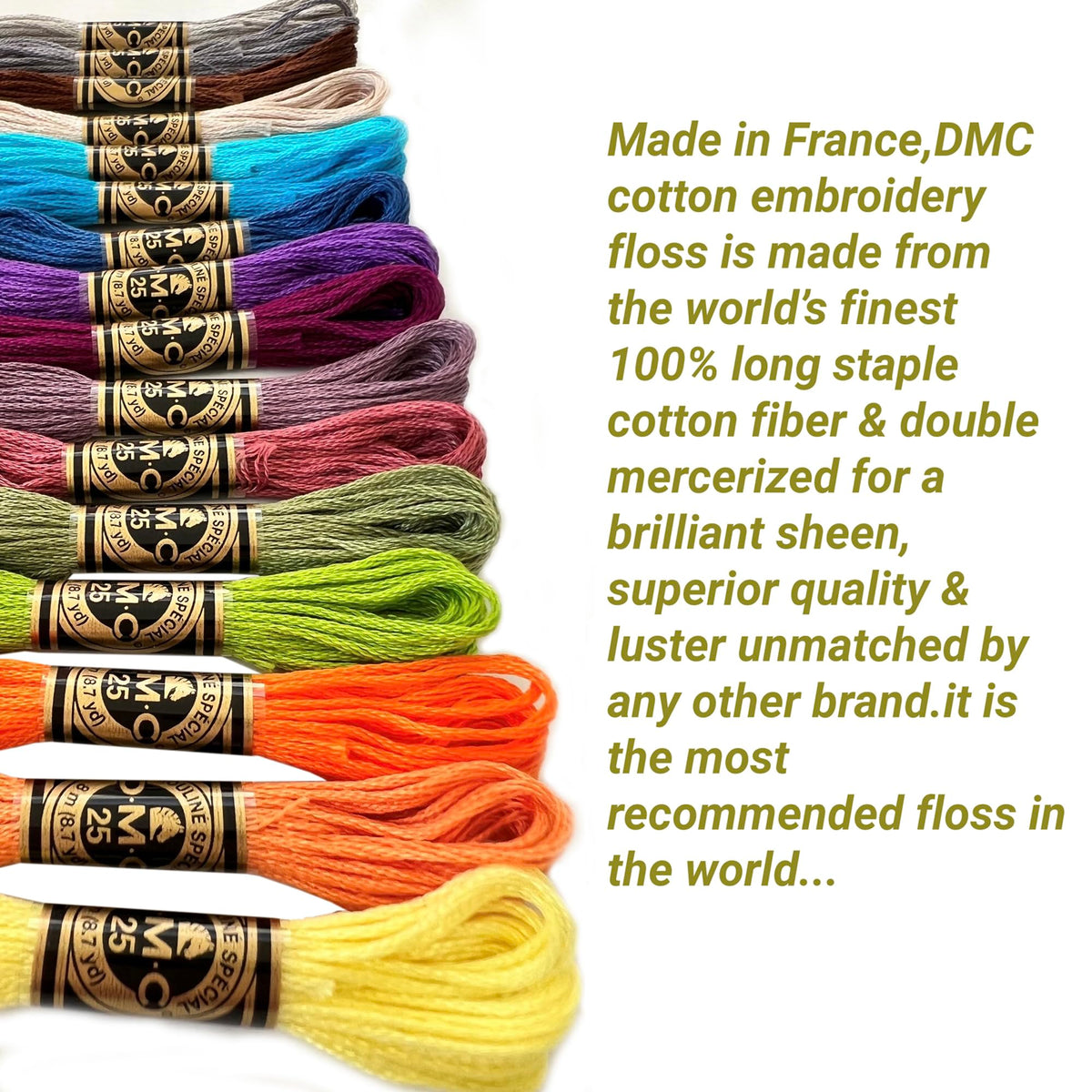DMC Embroidery Floss Set,Special Selection Pack Bundle with Needles Size24.