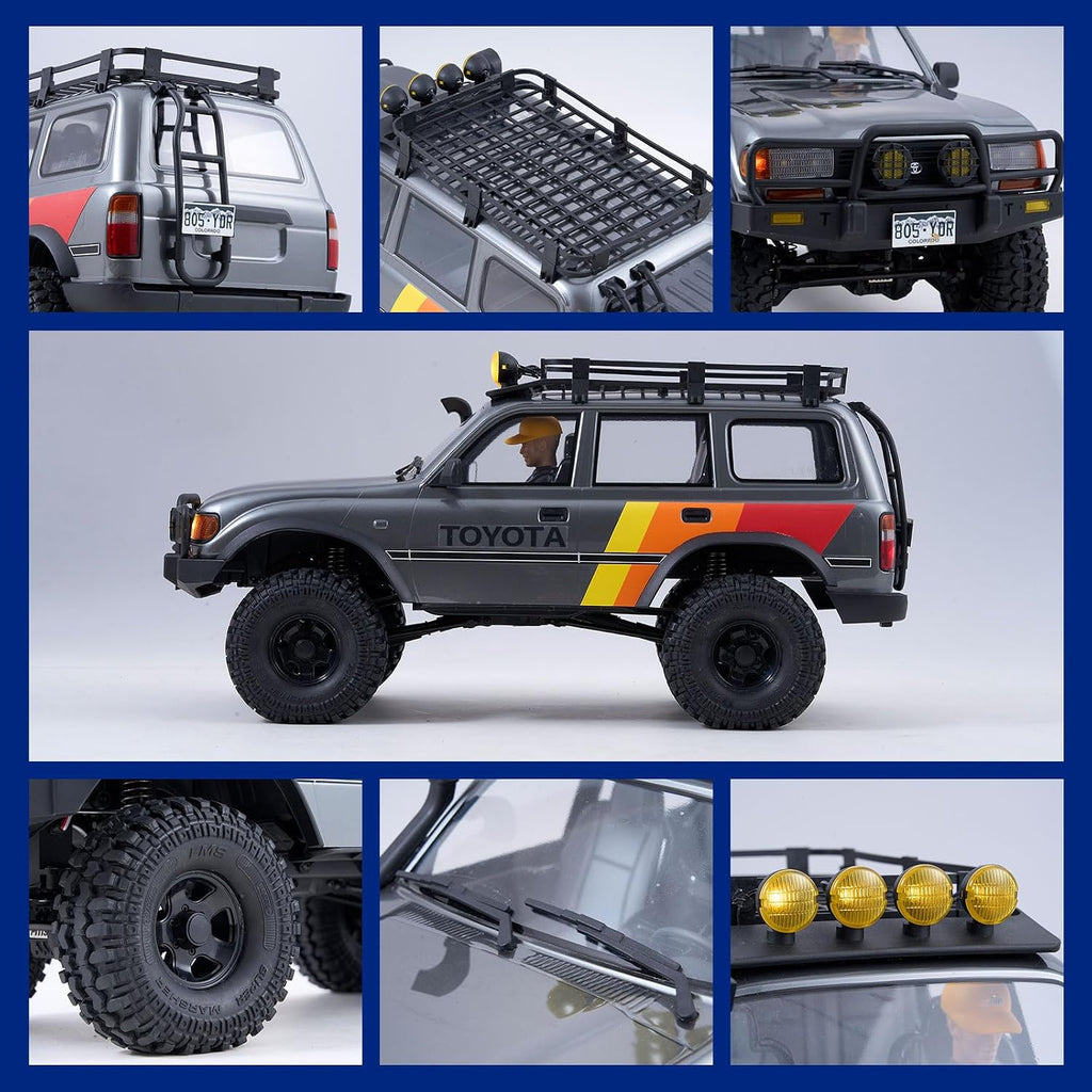 FMS FCX10 1/10 RC Crawler Land Cruiser LC80 Toyota Licensed, 4WD 2.4Ghz RC Rock Crawler, Hobby Grade Off-Road RC with