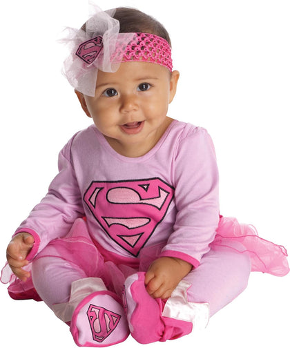 DC Comics Superheroes: Supergirl Infant Costume, Girl's 6-12 Months | Officially Licensed, Baby Costume, Romper
