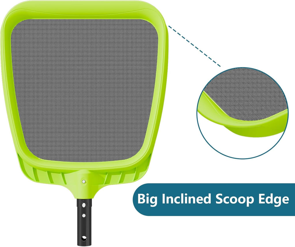Pool Skimmer Net - Professional Heavy Duty Reinforced Frame Nylon Flat Leaf Rake Net,for Spa Pond Swimming Pool