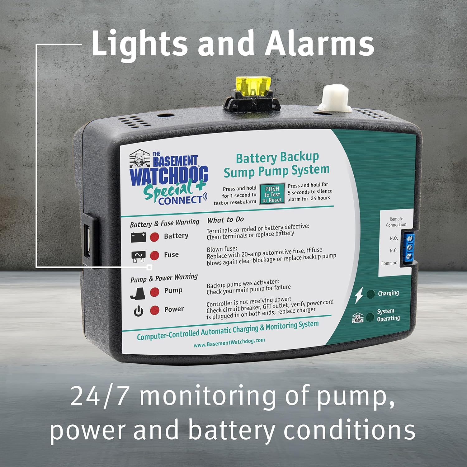 The Basement Watchdog Special CONNECT Battery Backup Sump Pump System w/Copper-Wound Motor, 2,890 GPH (BWSP);