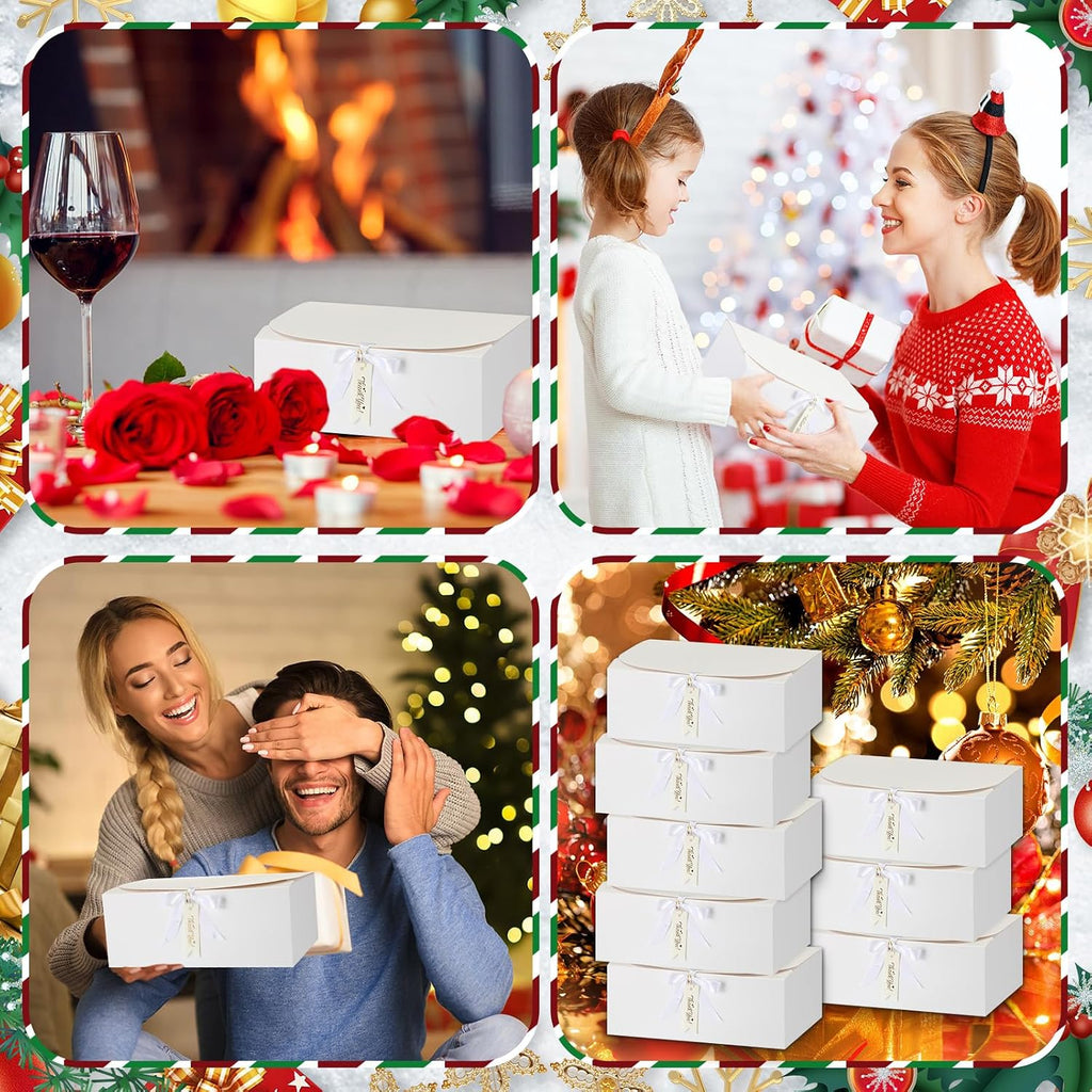 36 Pack White Gift Boxes with Lid Ribbon Bridesmaid Proposal Box