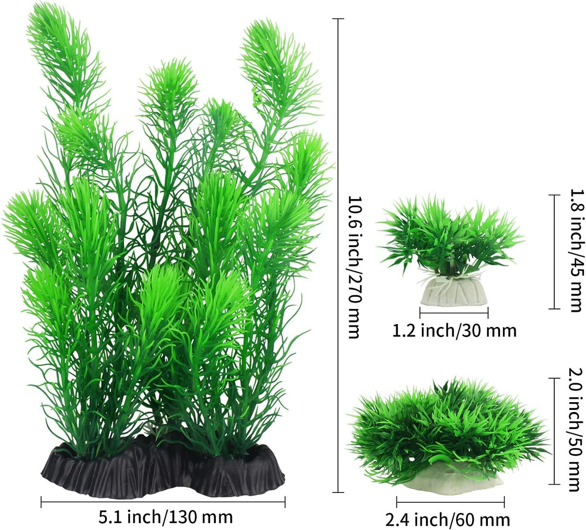 Aquarium Plants, Artificial Aquarium Decorations for Fish Tank Decor, Pack of 4