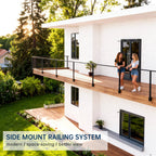 4 Pack Side Mount Cable Railing Post for 42" Railing System (Post Body 48"), Level Drilled Space-Saving Fascia Mount
