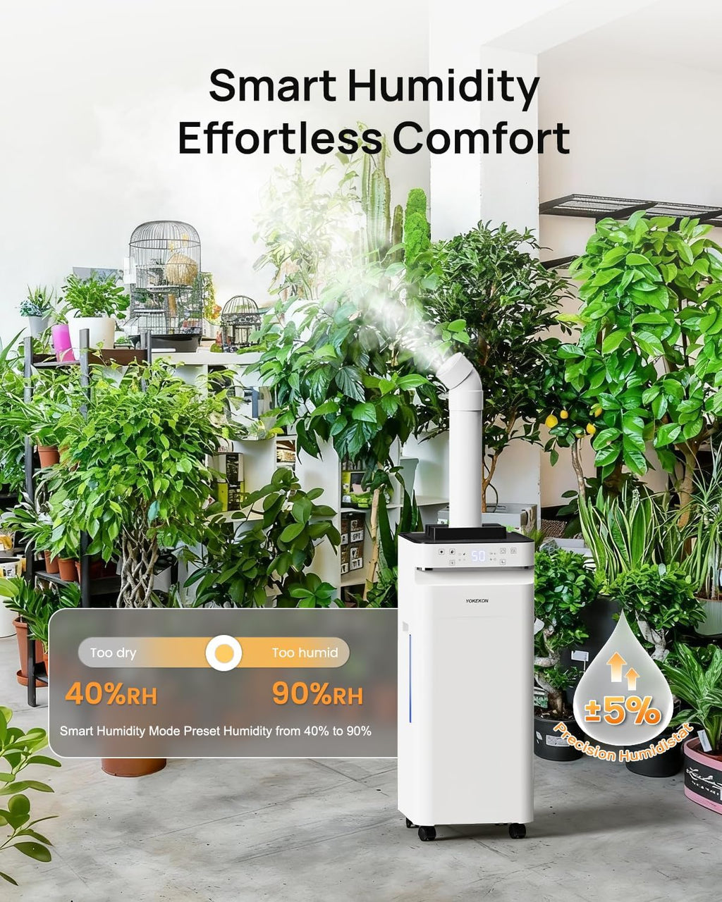 Humidifier Large Room 5.8Gal/22L, 2500 sq.ft. Cool Mist Humidifiers for Home Bedroom with Flame & Night Light, Top