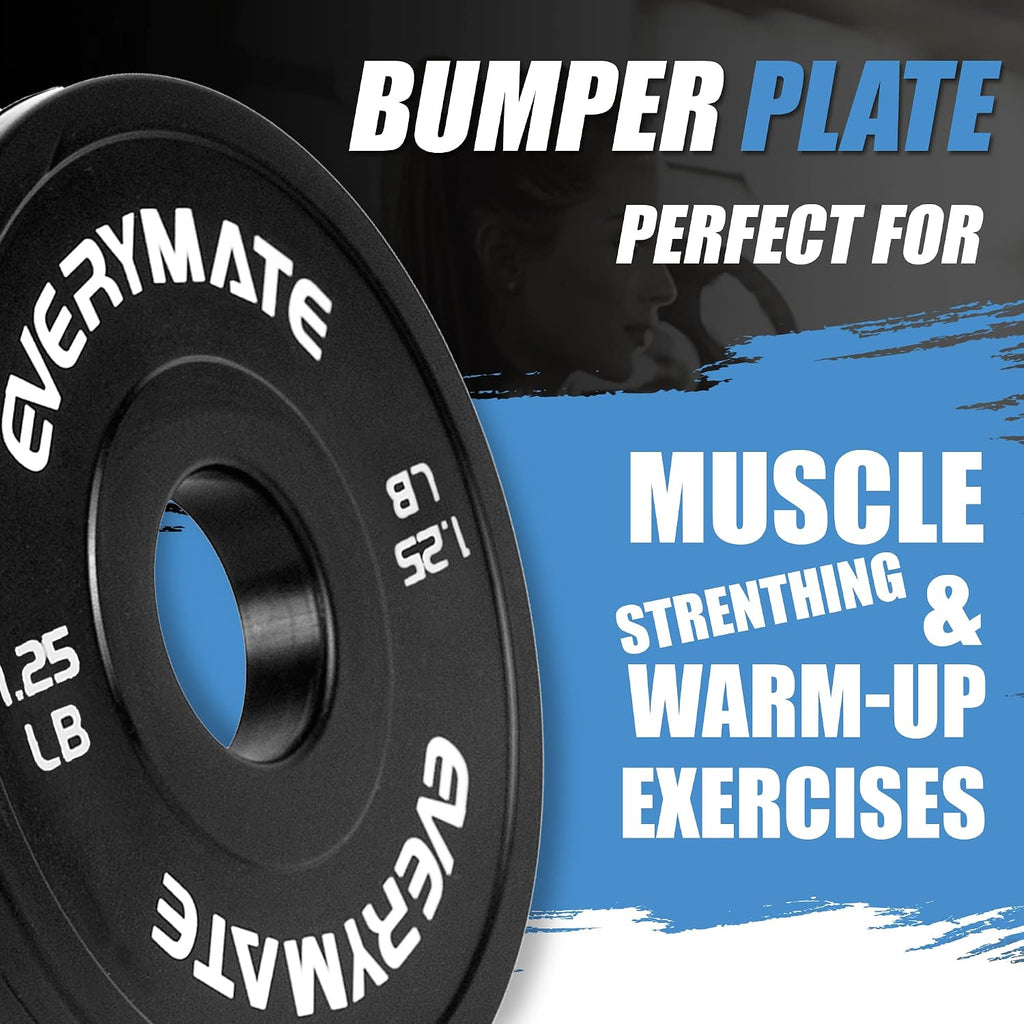 Change Weight Plates 1.25LB 2.5LB 5LB Set Fractional Olympic Bumper Plates for Cross Training Steel Insert Strength