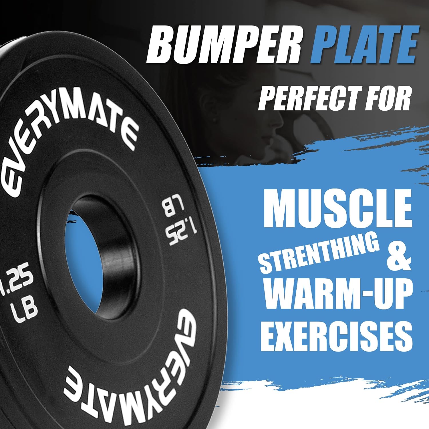 Change Weight Plates 1.25LB 2.5LB 5LB Set Fractional Olympic Bumper Plates for Cross Training Steel Insert Strength