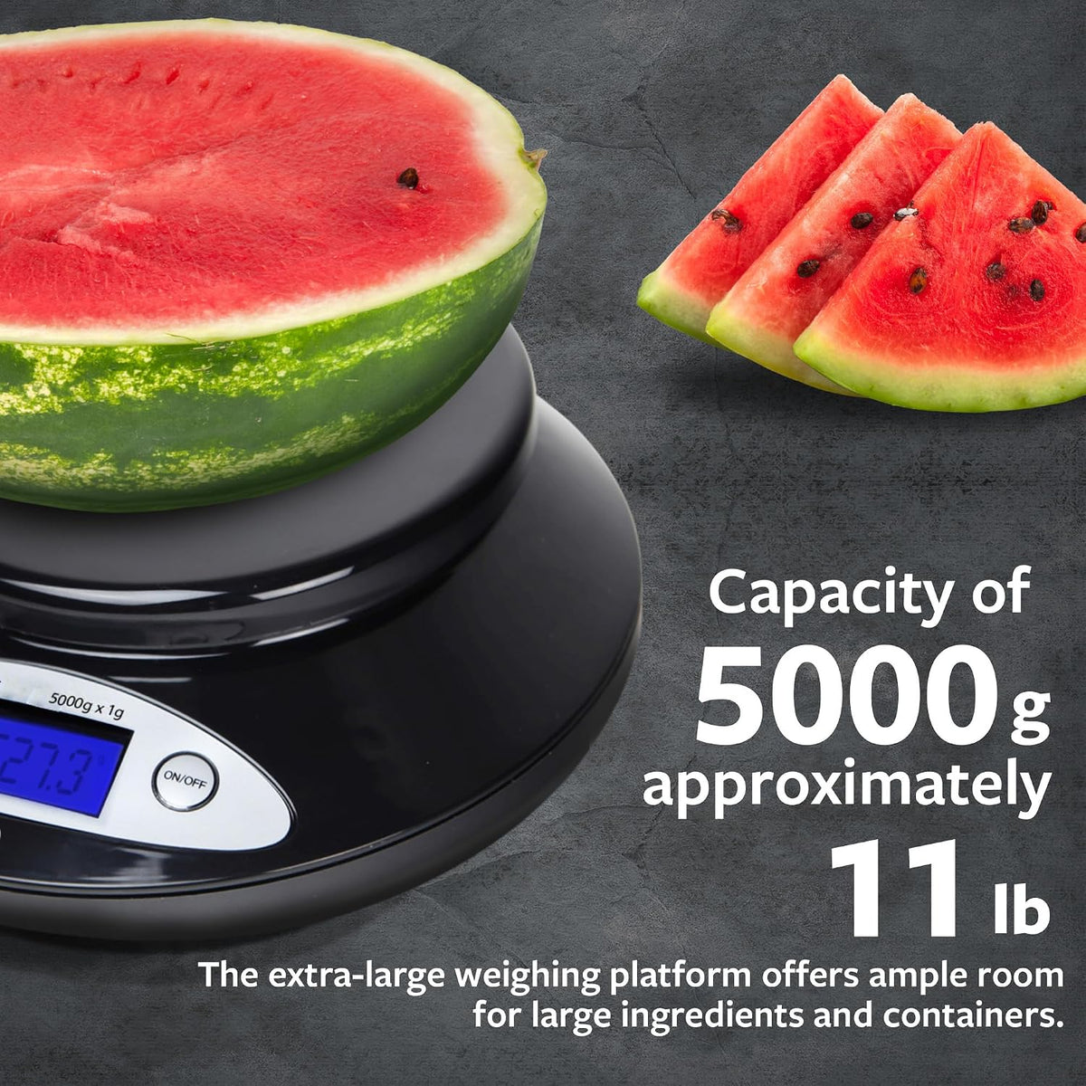 Kitchen Scale with Removable Bowl, 11 lb x 0.1 oz, Meal Prep
