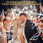 100 Wedding Send Off Light Up Wands with 4-Color LED Ribbons,Flashing Magic Wands with Bells & Streamers,Safe
