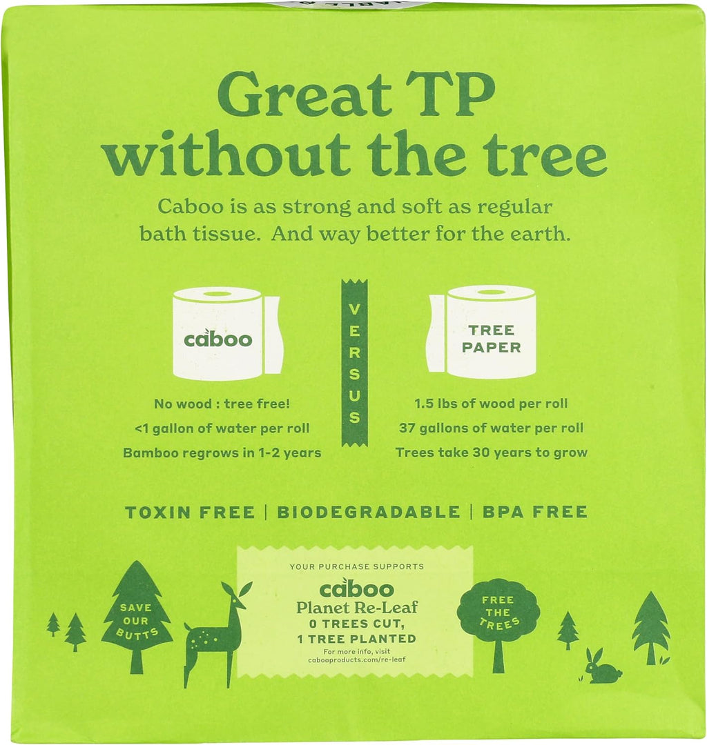 Tree Free Toilet Paper, Septic Safe Bath Tissue, Quick Dissolving 2 Ply Sheets - 300 Sheets Per Roll, 4 Double Rolls