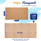Honeycomb Packing Paper Sheets for moving 15" x 28" 100 Pcs