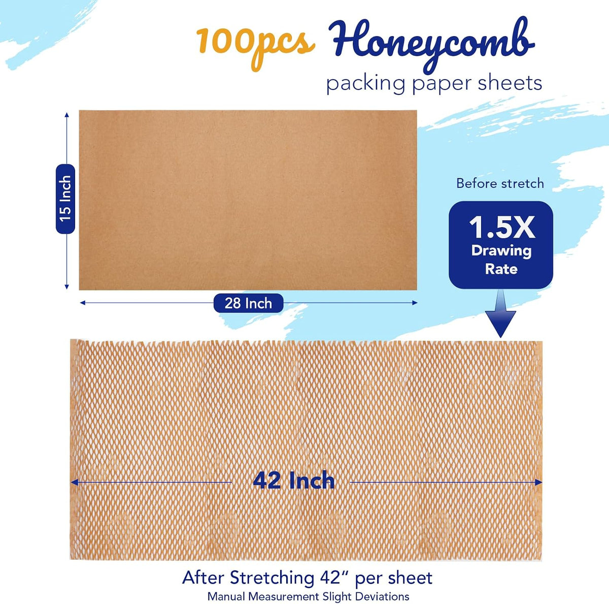 Honeycomb Packing Paper Sheets for moving 15" x 28" 100 Pcs