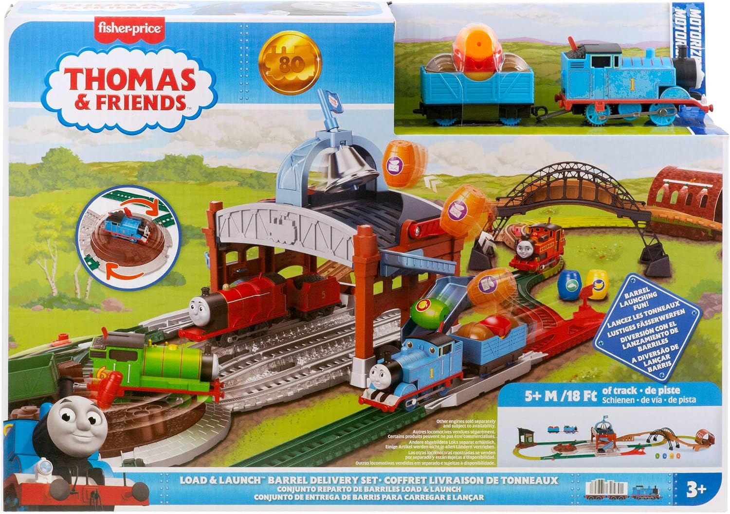 Thomas & Friends Load & Launch Barrel Delivery Set by Fisher-Price | Includes Battery-Powered, Motorized Thomas