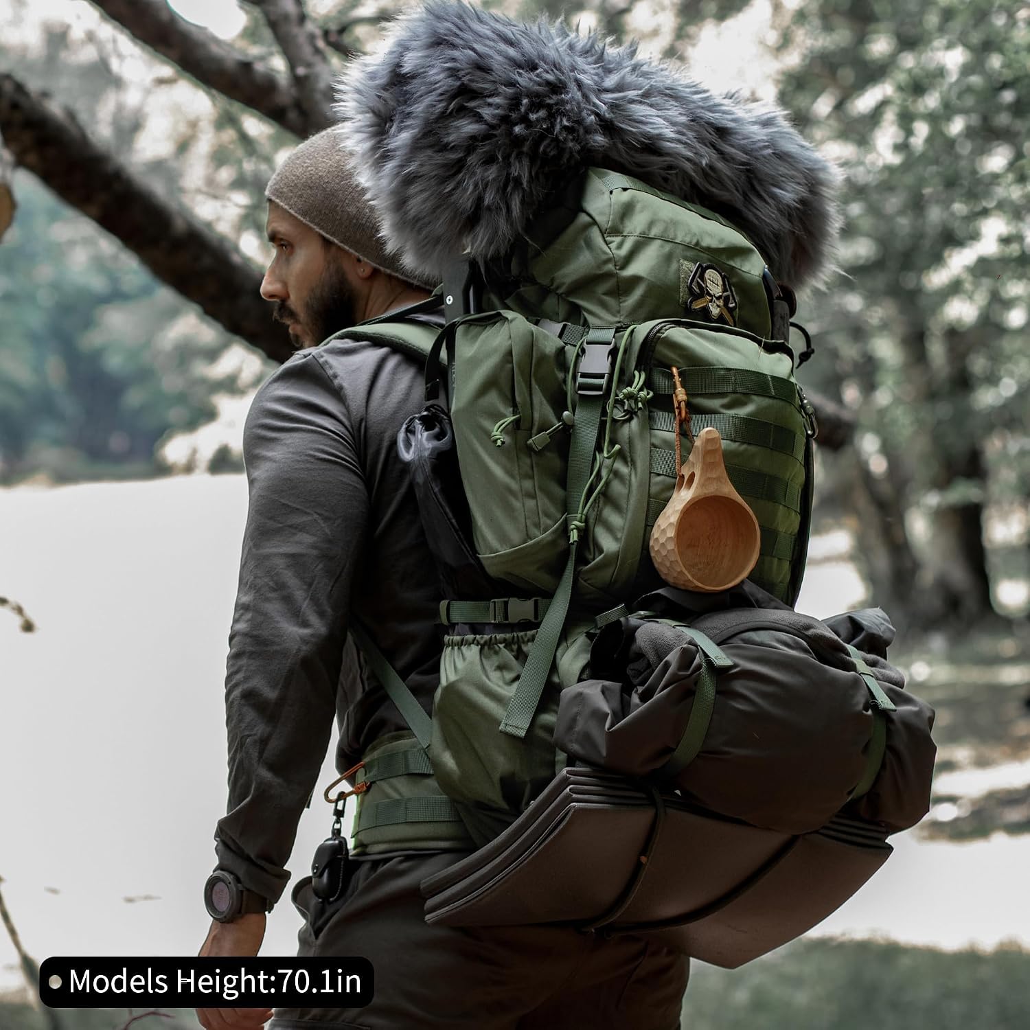 60L Military Internal Frame Backpack for Hiking,Camping,Hunting,Rucksack Backpack with Rain Cover