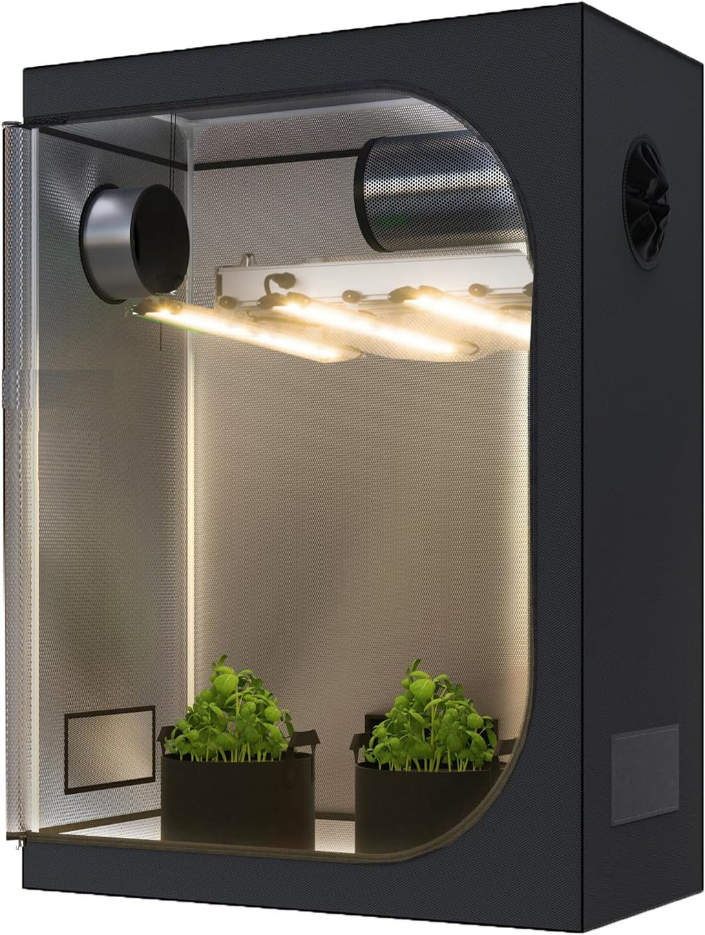 Hydroponics 48"X24"X72" Indoor Grow Tent Diamond Reflective Mylar 4'X2' Grow Tents House Dark Room with Floor Tray