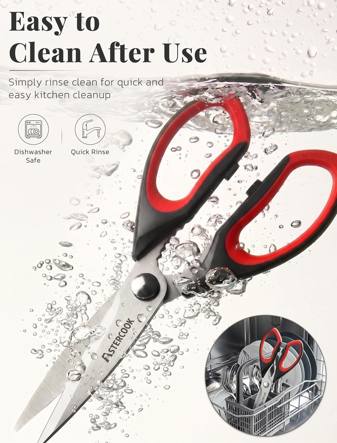 Kitchen Scissors 3 Pack, Heavy Duty All Purpose Kitchen Shears for Food and Packaging, Stainless Steel Food Scissors