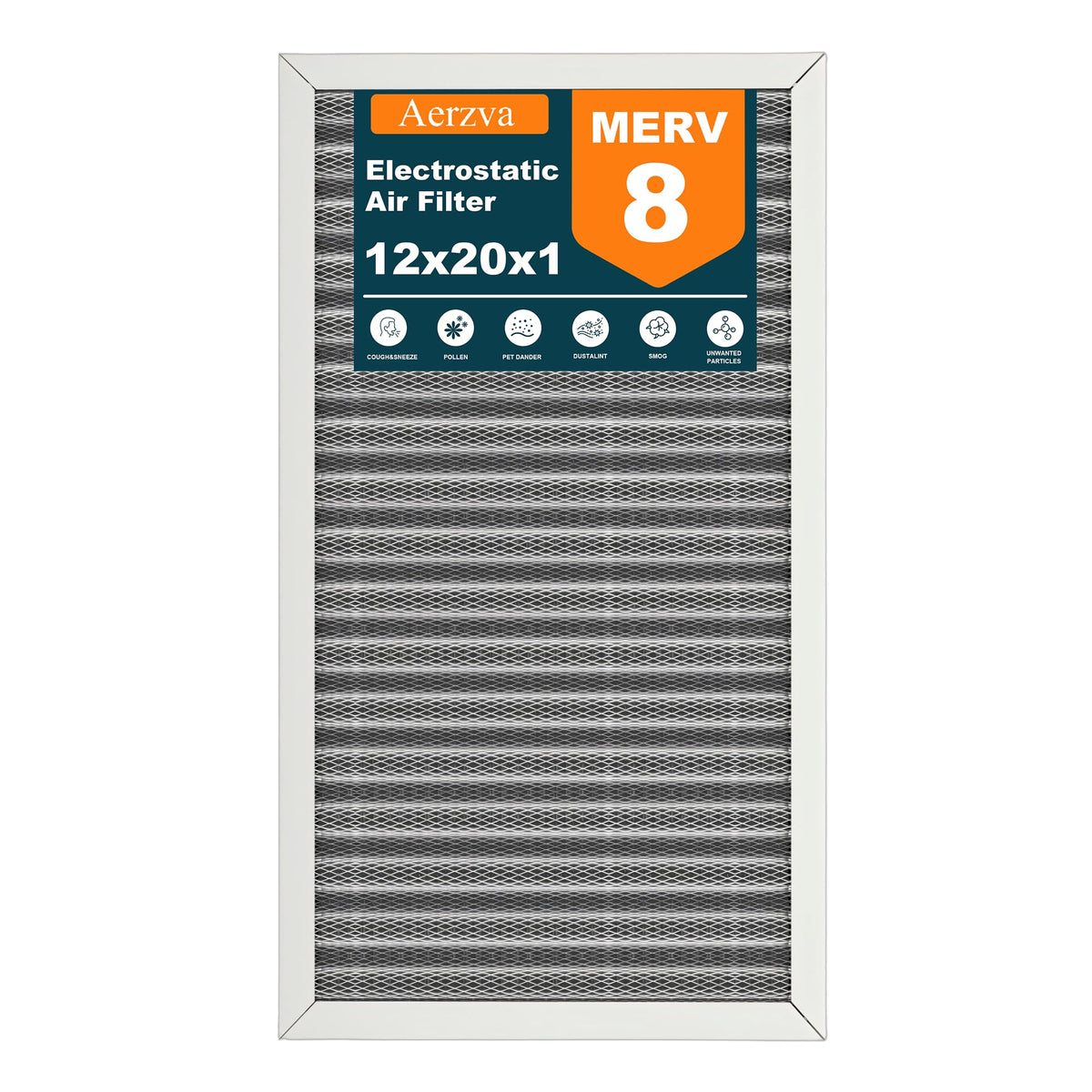 12x20x1 Reusable Air Filter, Washable, MERV 8, Permanent Electrostatic Air Filter, Lasts a Lifetime, Breathe Safely