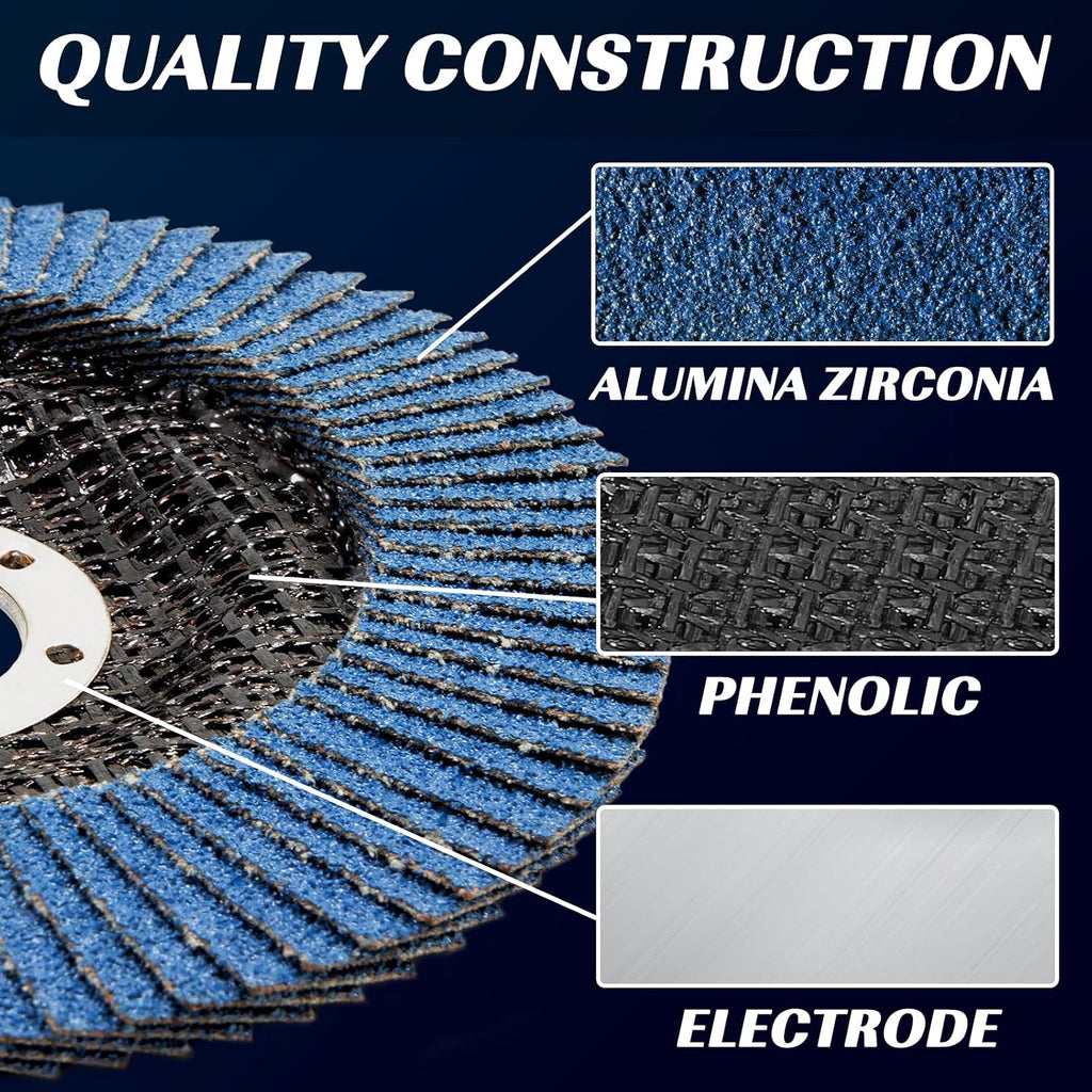 14 Pack Zirconia Flap Discs 4 1/2 for Angle Grinder 60 Grit