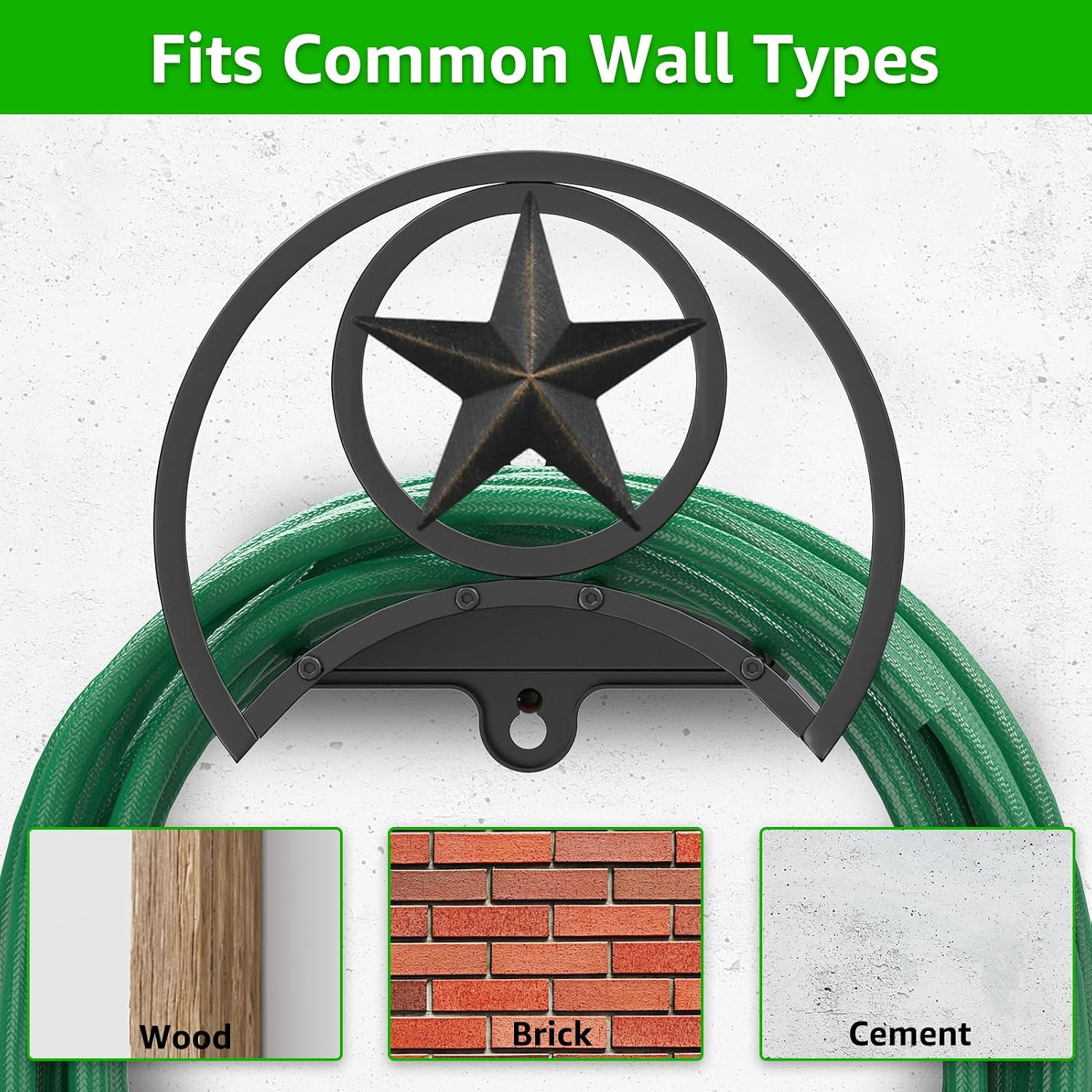 Garden Hose Holder, Decorative Hose Butler Sturdy Water Hose Rack, Durable Wall Hose Hanger, Holds 125-Feet of