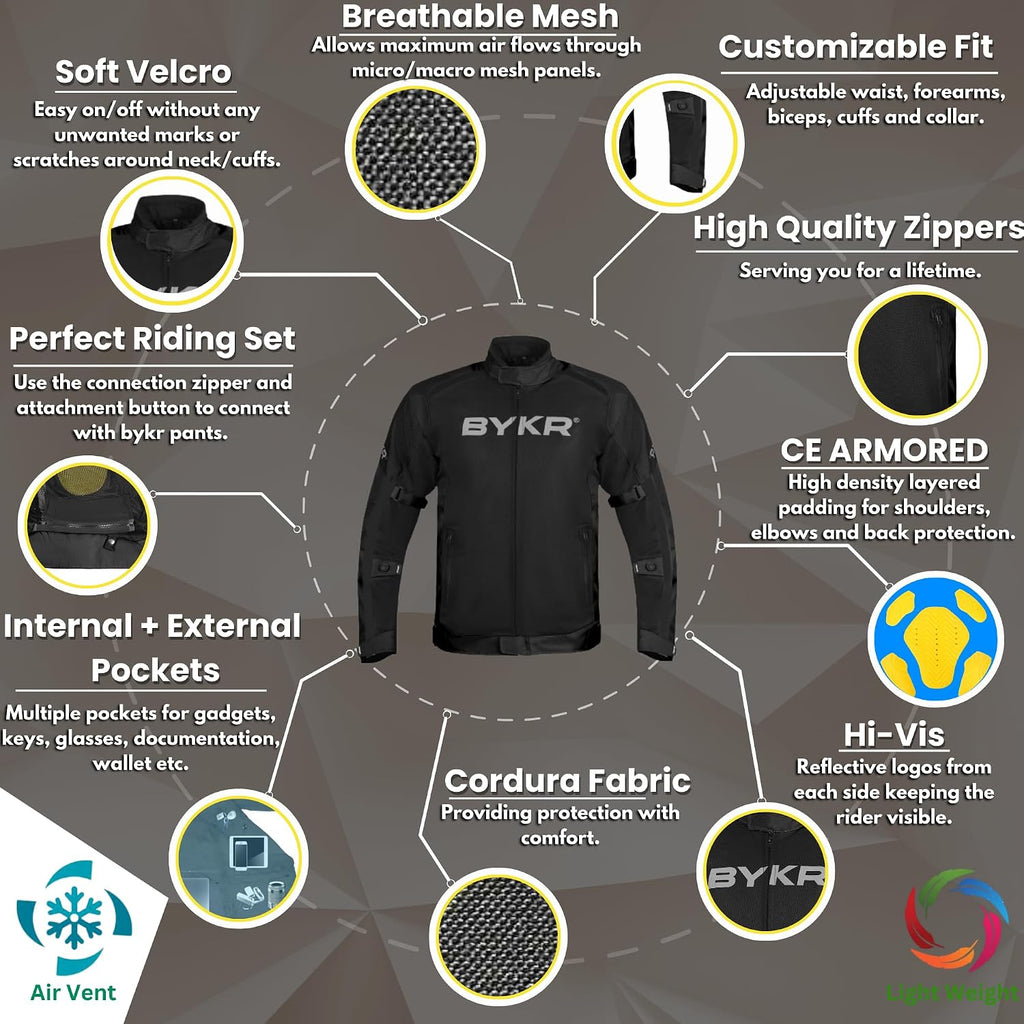 Mesh Motorcycle Jacket For Men Dual Sports Adventure Breathable Riding Protective Motorbike Jackets Enduro CE Armored