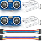 2 Pcs HC-SR04 Ultrasonic Sensor Module with Mounting Bracket