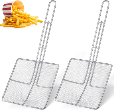 2 Pcs Square Fine Mesh Skimmer Spider Strainer, 6.7 x 6.7 Inch
