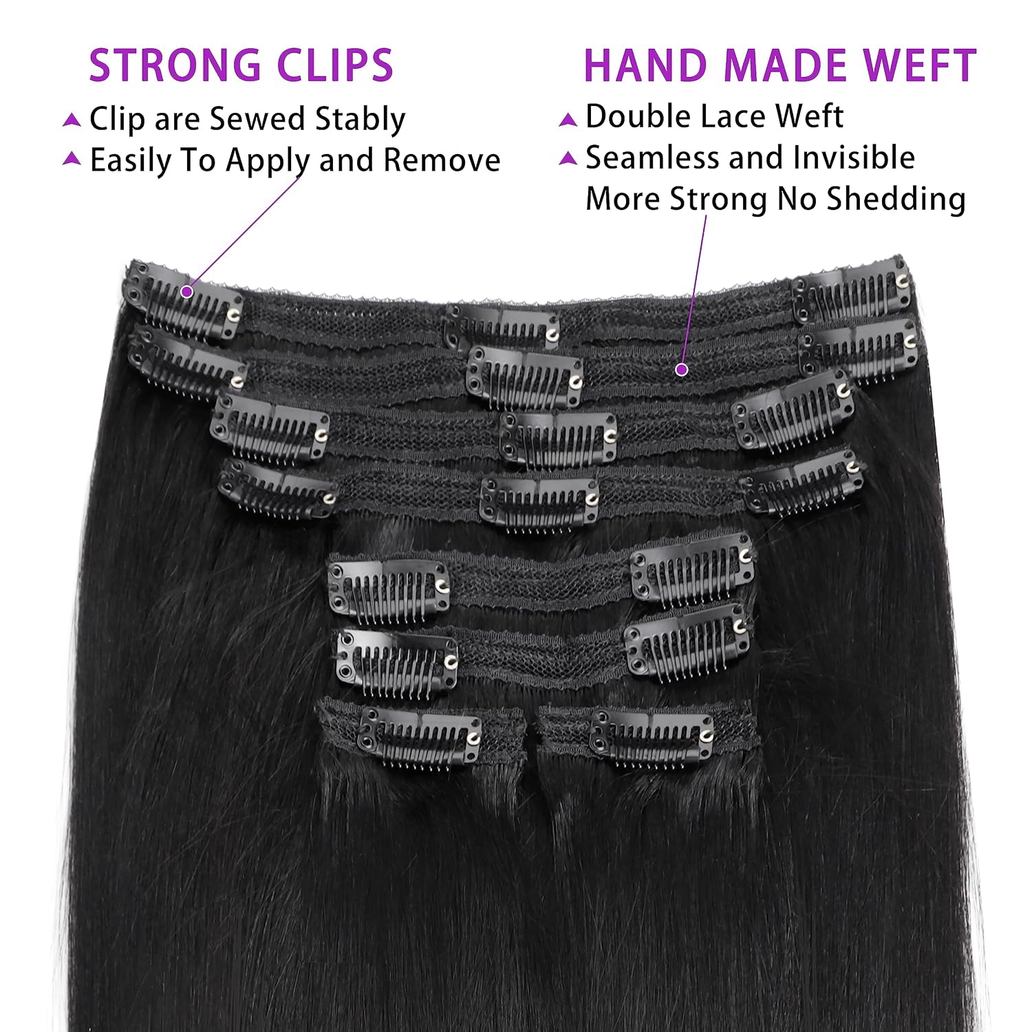 Affordable 14 Inch Yaki Straight Clip ins Human Hair Brazilian Yaki Straight Clip in Hair Extensions Unprocessed