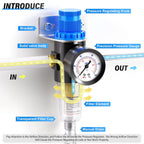 TAILONZ 1/4"NPT Pneumatic Pressure Regulator AFR2000 with Gauge,Blue