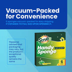 Cellulose Scrub Sponge - Kitchen Cleaning Sponges for Dishes, Pans, Pots & More- 6 Pack Dishwashing Sponges - Colors