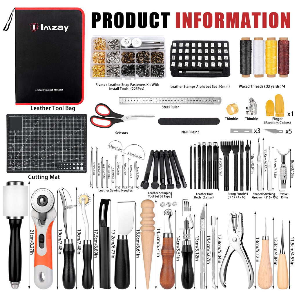 415 PCS Leather Working Kit, Leather Tool Kit, LeatherCrafting Set