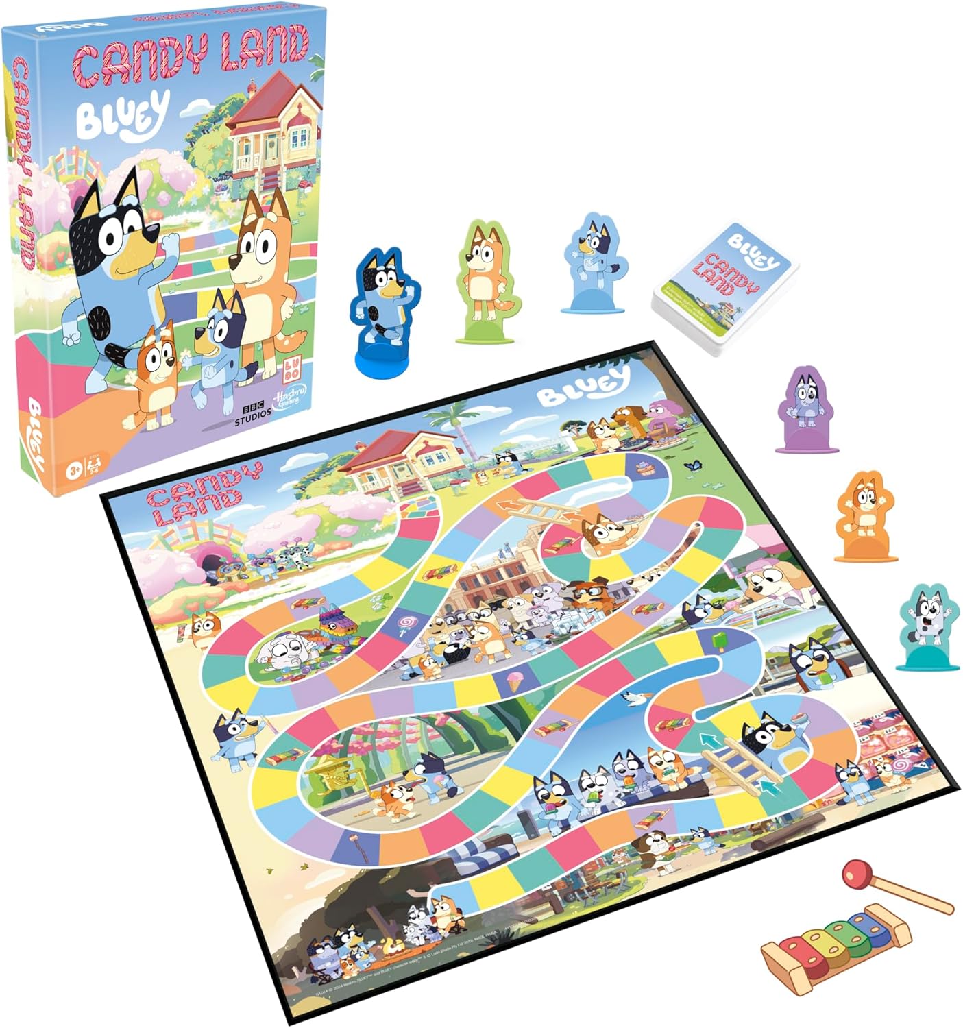 Hasbro Gaming Candy Land Bluey Edition Board Game | Ages 3 and Up | 2-6 Players | Play as Dad, Mum, Bluey, Bingo