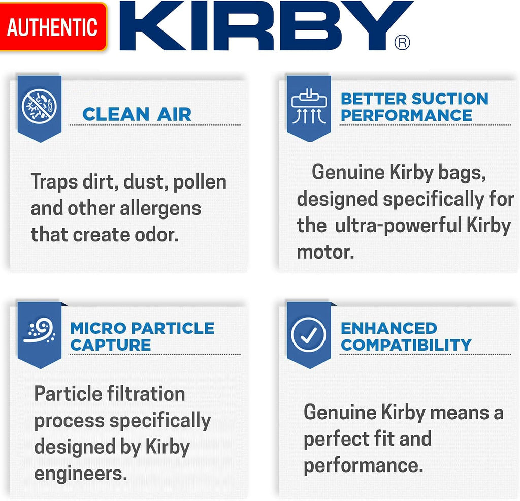 Vacuum Bags G4, G5, G6 – Genuine Micron Magic Filtration, 9-Pack – Part #197394, Universal Fit for Kirby Generation
