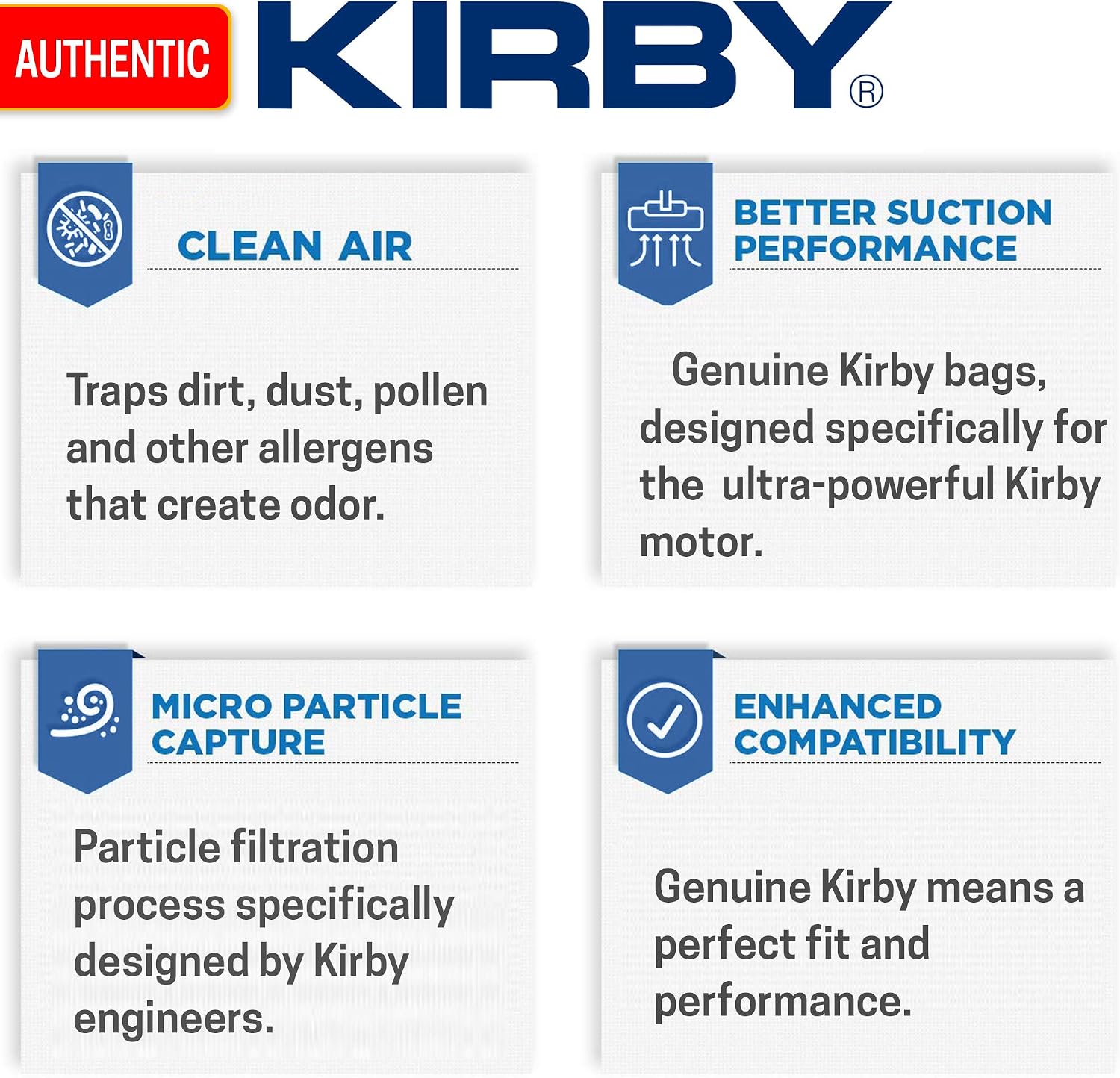 Vacuum Bags G4, G5, G6 – Genuine Micron Magic Filtration, 9-Pack – Part #197394, Universal Fit for Kirby Generation