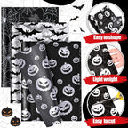 90 Sheets Halloween Tissue Paper Bulks 14 x 20inch Black White Pumpkin Cobweb Bat Gift Wrapping Paper Scary Horror