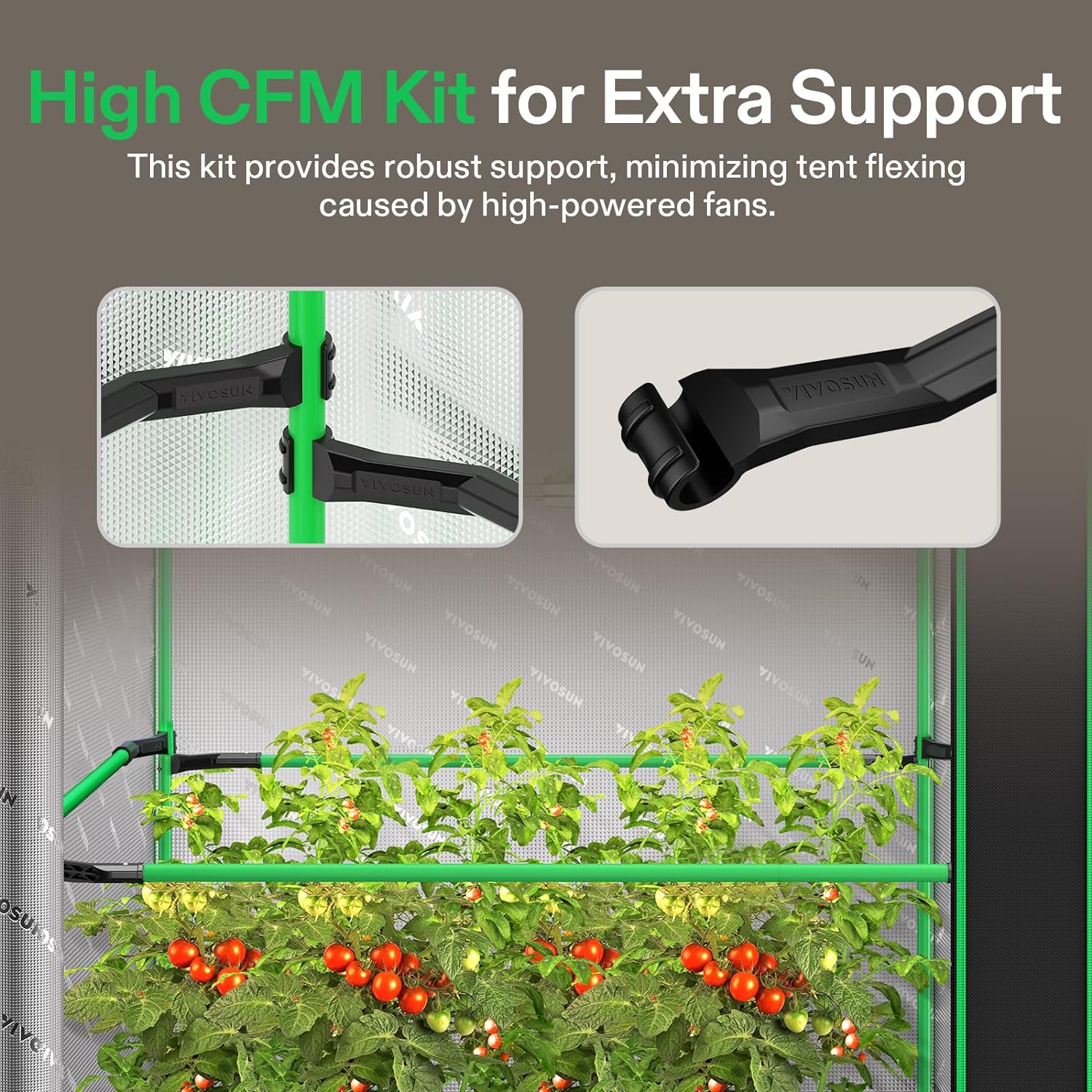 PRO Grow Tent 2x4 Indoor Grow Tents 24"x48"x 72" with High CFM Kit | Thick 1 inch Poles, High Reflective Mylar, 2000D