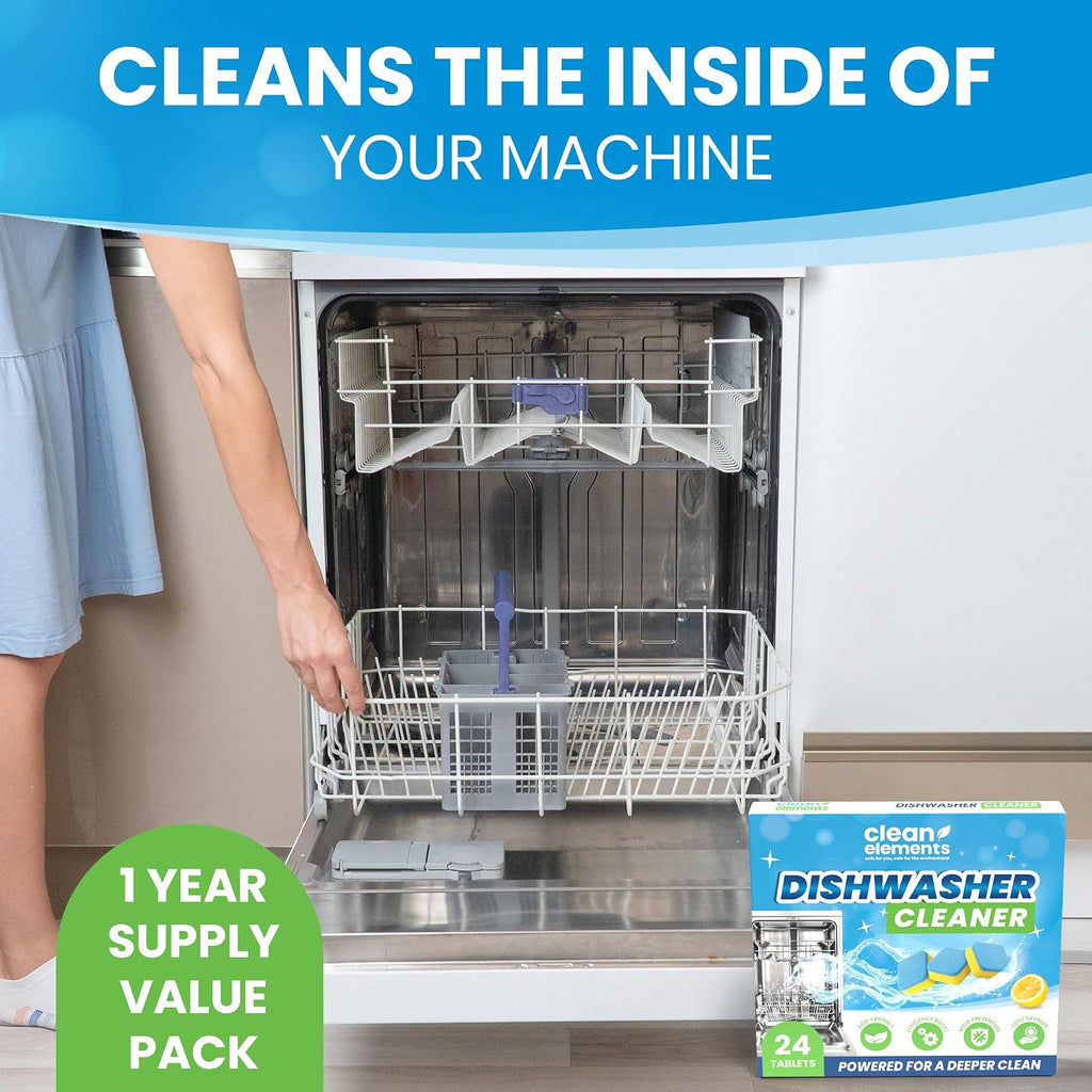 Dishwasher Cleaner Tablets & Deodorizer, Deep Cleaning Descaler, 24 Ct