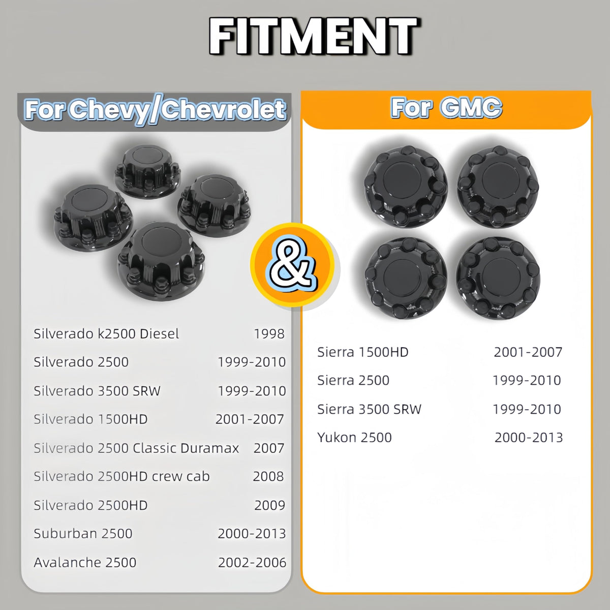 8 Lugs Chrome Wheel Center Caps Replace 15039489