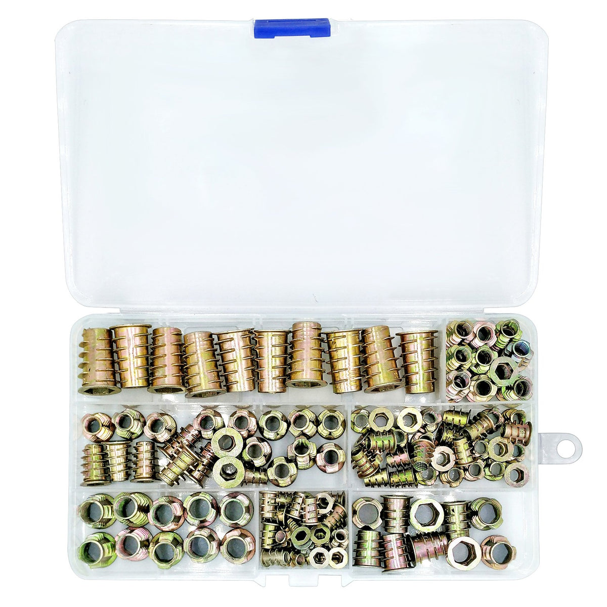 130Pcs M4-M10 Zinc Alloy Screw Nut Inserts Hex Socket